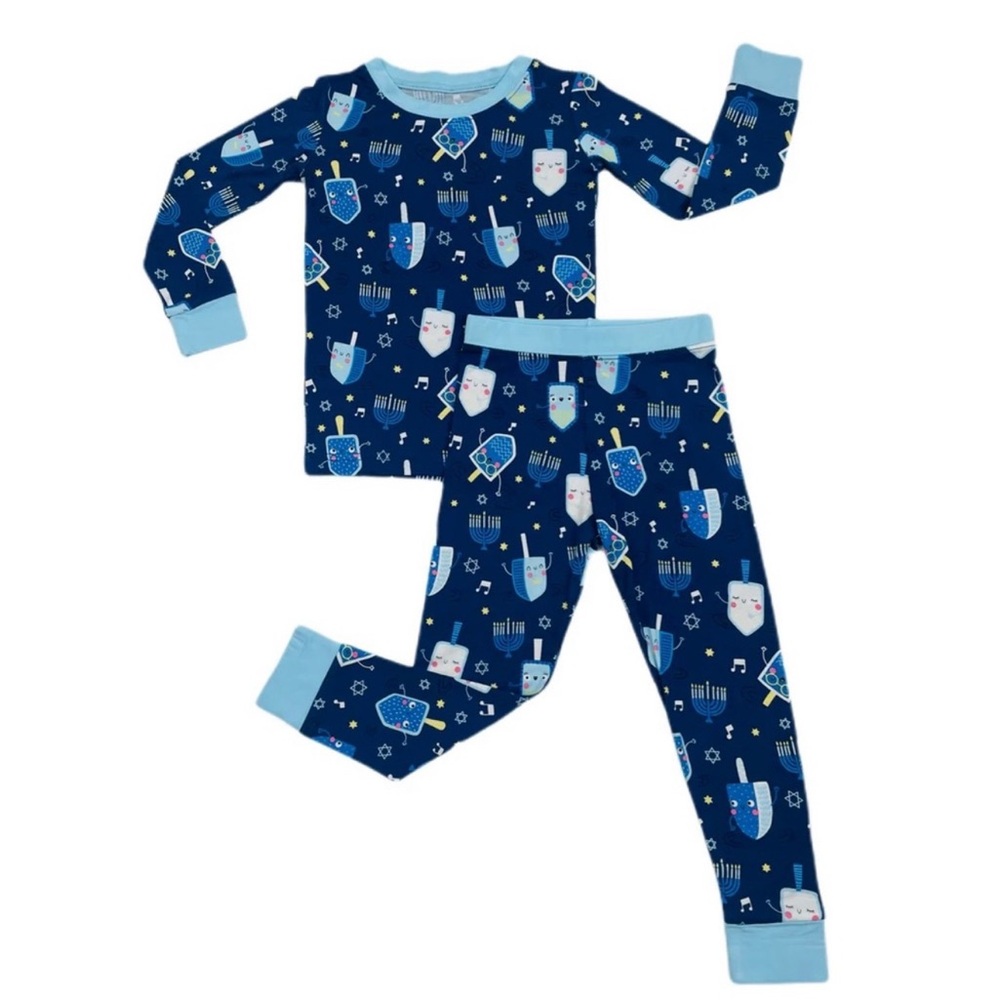 Little Sleepies Dancing Dreidels Hanukkah Kids Pajama Set